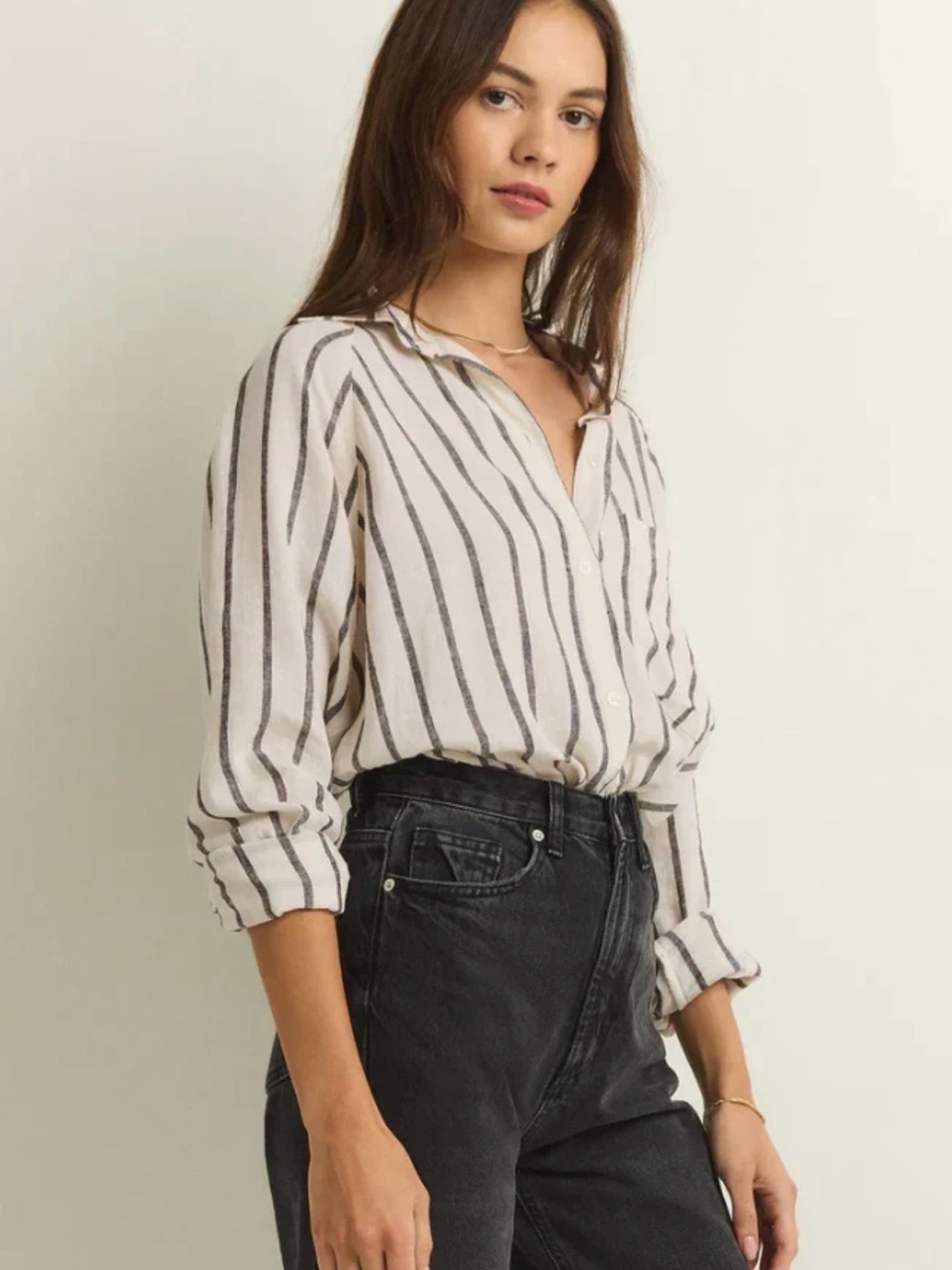 Z-SUPPLY PERFECT LINEN STRIPE TOP - Picture 2 of 9